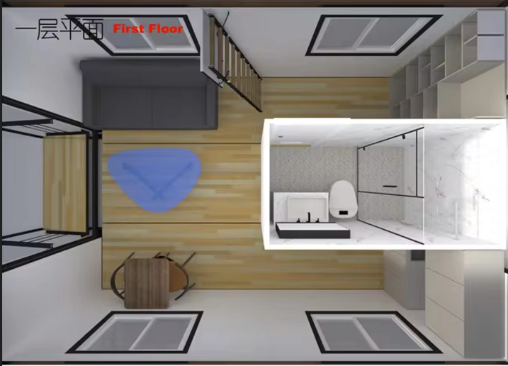 2 story folding prefab ADU detail-01