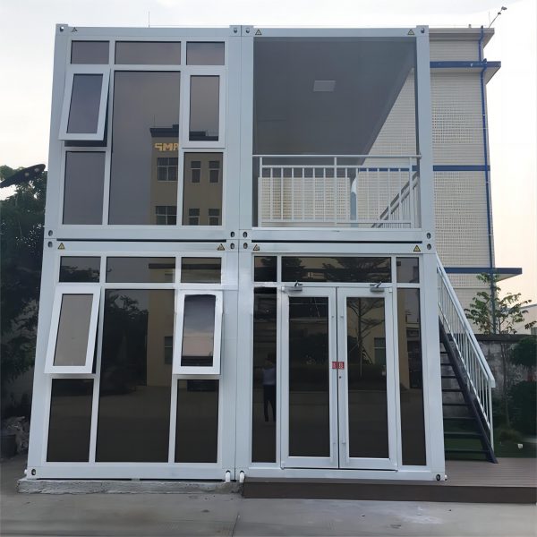 New modern two storey prefabricated container house with terrace