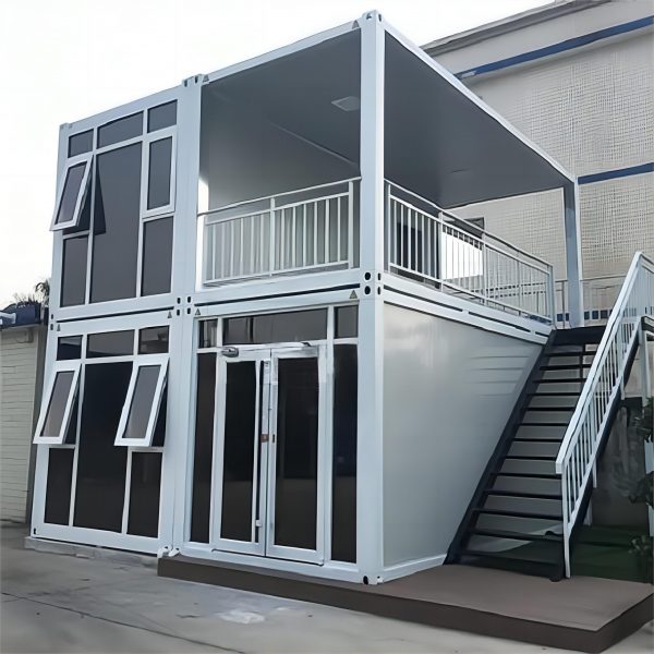 New modern two storey prefabricated container house with terrace