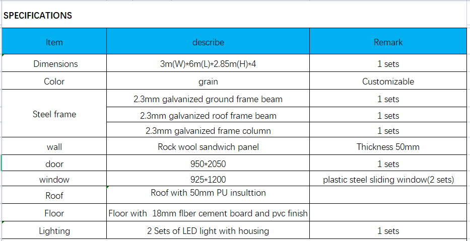 Standard Detachable container house