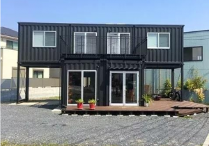 2-storey prefabricated shipping container villa with a terrace