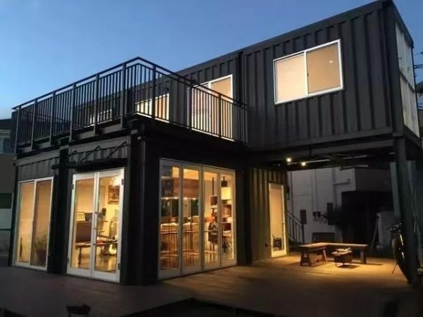 2-storey prefabricated shipping container villa with a terrace