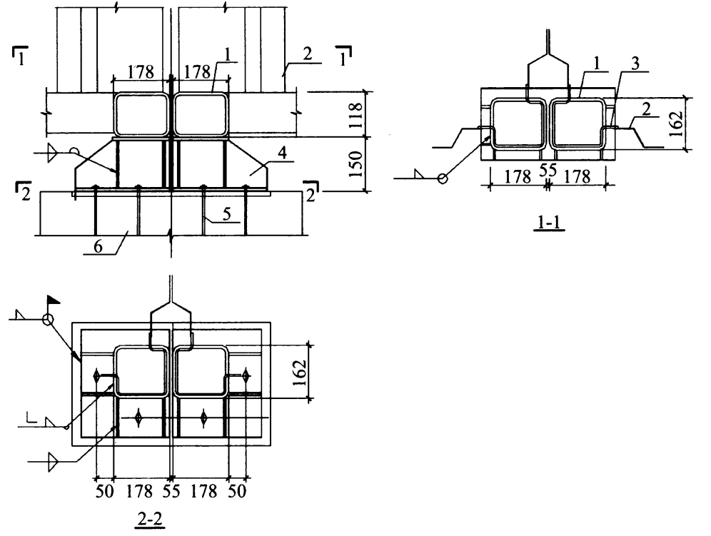 Connection-of-box-bottom-corner-piece-base-to-foundation