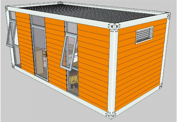 Wood grain prefab modular House design -04