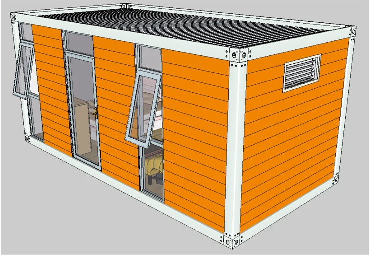 Wood grain prefab modular House design -04