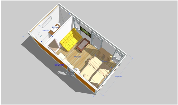 Wood grain prefab modular House design -05